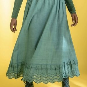 Teal Gudrun Sjoden Slip Skirt - Organic/Recycled Cotton, EUC
